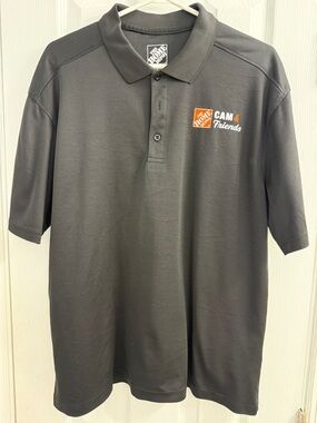 Home Depot CAM & Friends Men's Black Polo Shirt with Logo